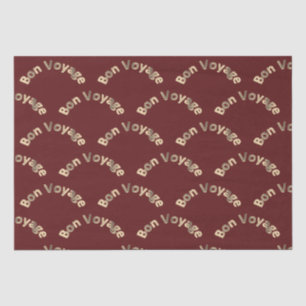 Bon Voyage Arches on Dark Red Tissue Paper