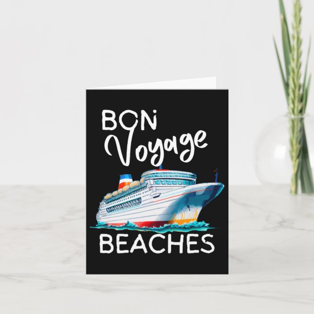 Bon Voyage Beaches Graphic Cruise Ship Graphic For Card (Front)