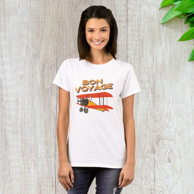 Bon Voyage Biplane Vintage Aeroplane T-Shirt (Creator Uploaded)