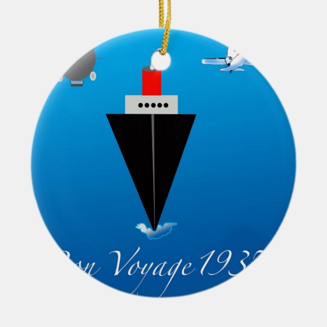 Bon Voyage Ceramic Ornament (Front)