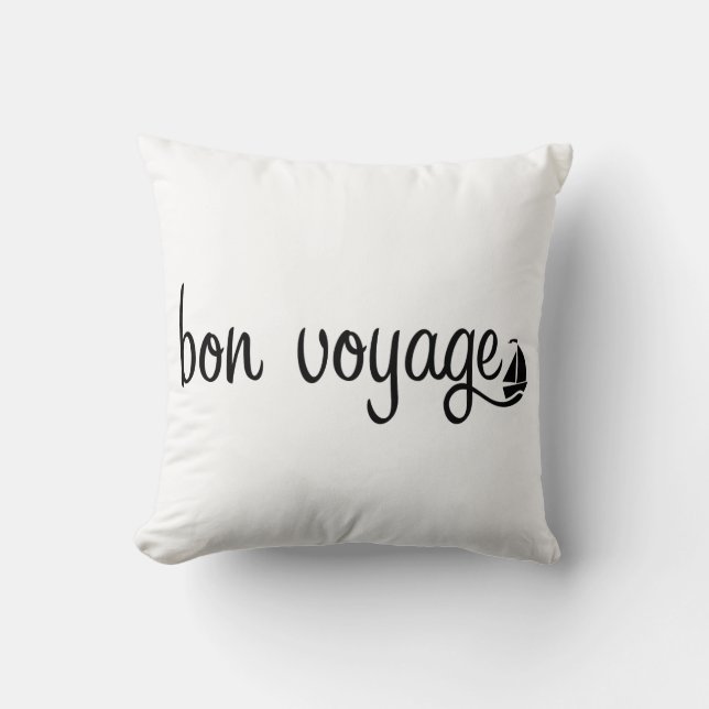 BON VOYAGE customise background colour Cushion (Front)