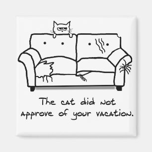 Bon Voyage from the Cat - Funny Cat Fridge Magnet
