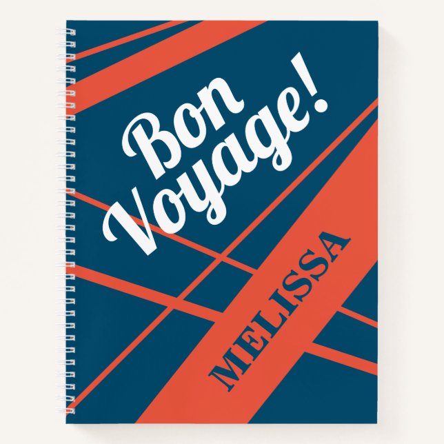 Bon voyage goodbye farewell leaving going away notebook (Front)
