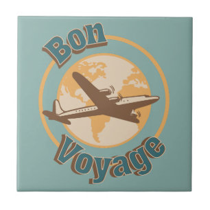 Bon Voyage Let's travel the world design Ceramic Tile