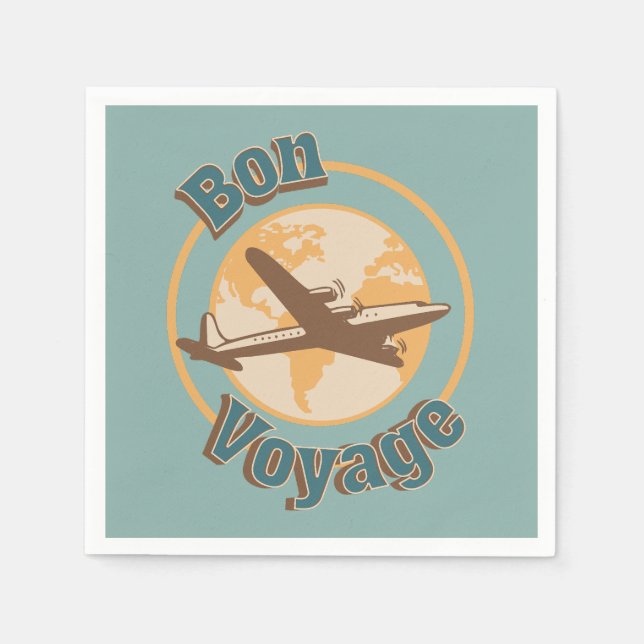 Bon Voyage Let's travel the world design Napkin (Front)