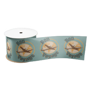 Bon Voyage Let's travel the world design Satin Ribbon