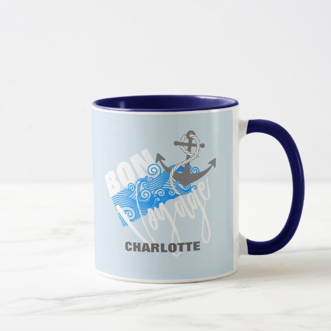 Bon Voyage Nautical Personalised Mug (Right)