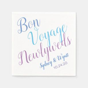 Bon Voyage Newlyweds Personalised Party Napkins