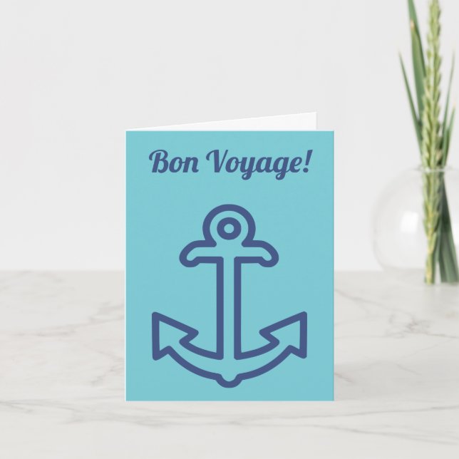 Bon Voyage Ship Anchor Greeting Card (Front)