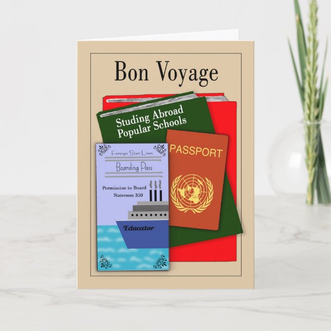 Bon Voyage Study Abroad Card (Front)