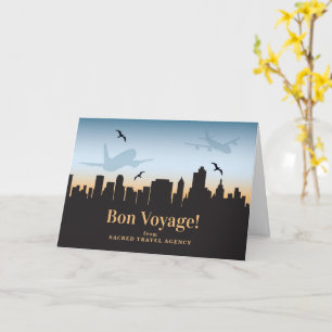 Bon Voyage Travel Agency Business Skyline Card