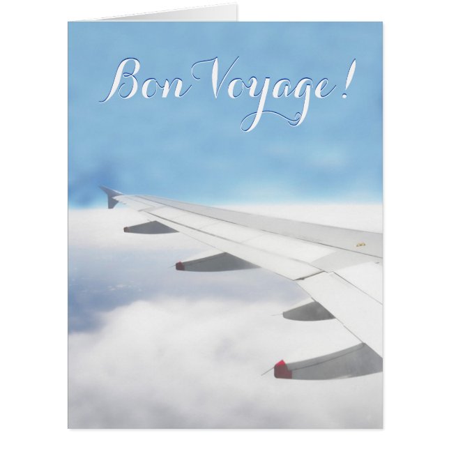 Bon Voyage Travel Over the Clouds Card (Front)