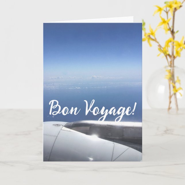 Bon Voyage! Wishing You Happy & Safe Travels  Card (Yellow Flower)