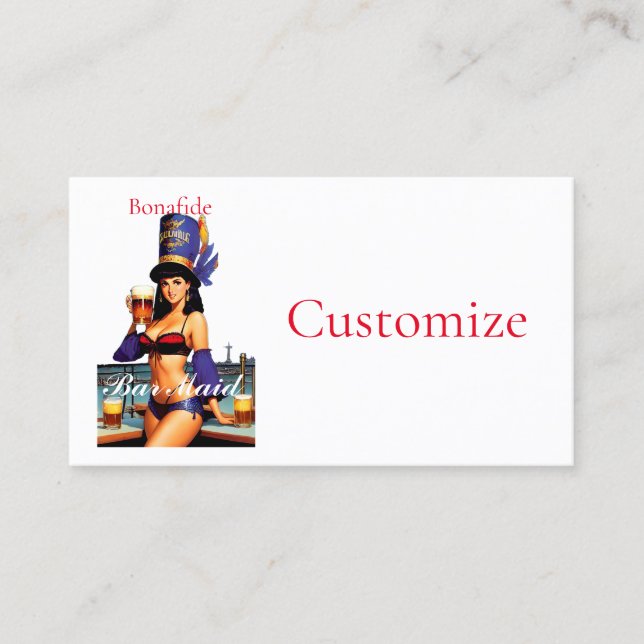 Bonafide Bar Maid Thunder_Cove  Business Card (Front)