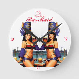 Bonafide Bar Maid Thunder_Cove  Round Clock