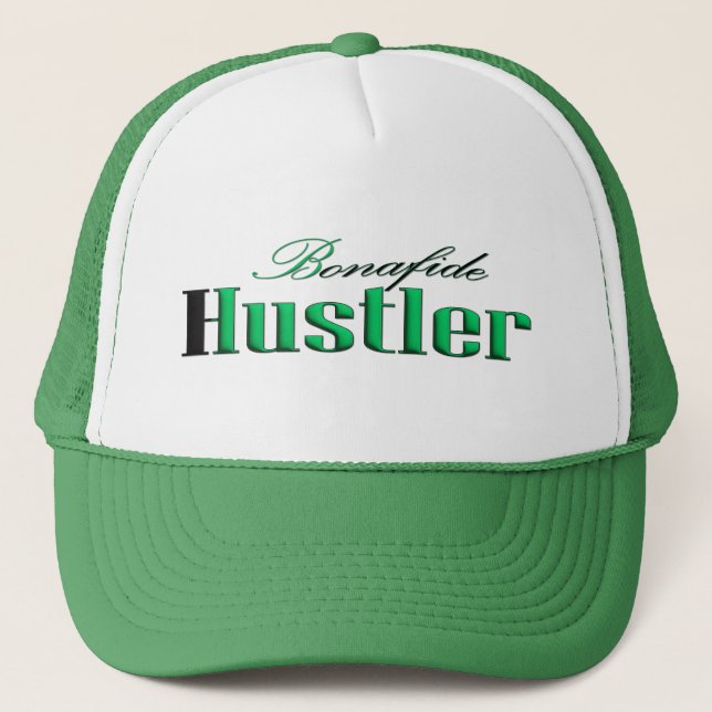 Bonafide Hustler Motivational Urban Streetwear Trucker Hat (Front)