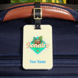 Bonaire Caribbean retro vacation vintage island Luggage Tag