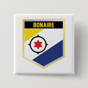 Bonaire Flag Shield 15 Cm Square Badge