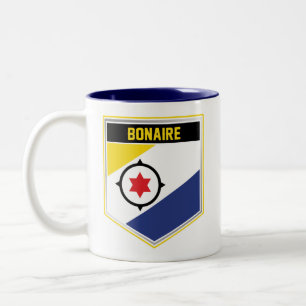 Bonaire Flag Shield Two-Tone Coffee Mug