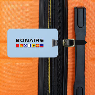 Bonaire Nautical Maritime Sailing Flags Luggage Tag
