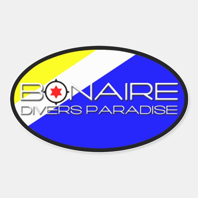 Bonaire Oval Flag Sticker (Front)