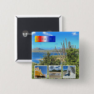 Bonaire Photo Collage flat card 15 Cm Square Badge