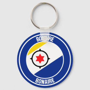 Bonaire Round Emblem Key Ring