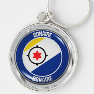 Bonaire Round Emblem Key Ring