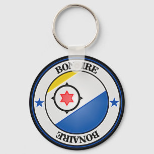 Bonaire Round Emblem Key Ring