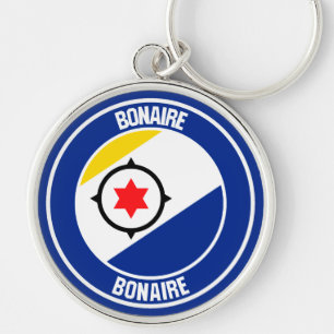 Bonaire Round Emblem Key Ring
