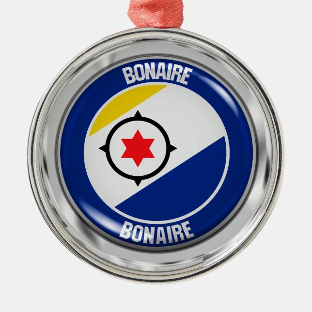 Bonaire Round Emblem Metal Ornament (Front)