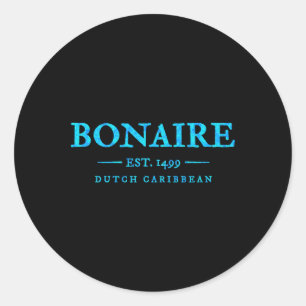 Bonaire Throwback Letter Mens Womens Abc Islands C Classic Round Sticker