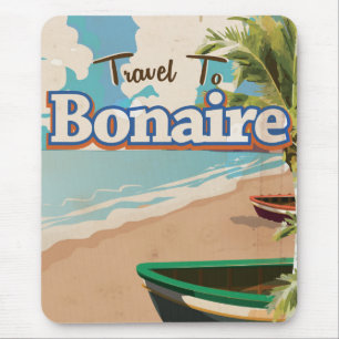 Bonaire vintage travel poster art. mouse pad