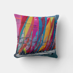 Bonaire wind surfers poster cushion