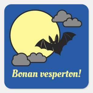Bonan vesperton! square sticker