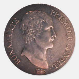 Bonaparte 1802 silver coin classic round sticker