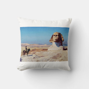 Bonaparte Before the Sphinx by Jean-Leon Gerome Cushion
