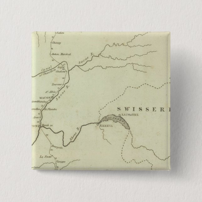 Bonaparte's Route from Elba to Paris 15 Cm Square Badge (Front)
