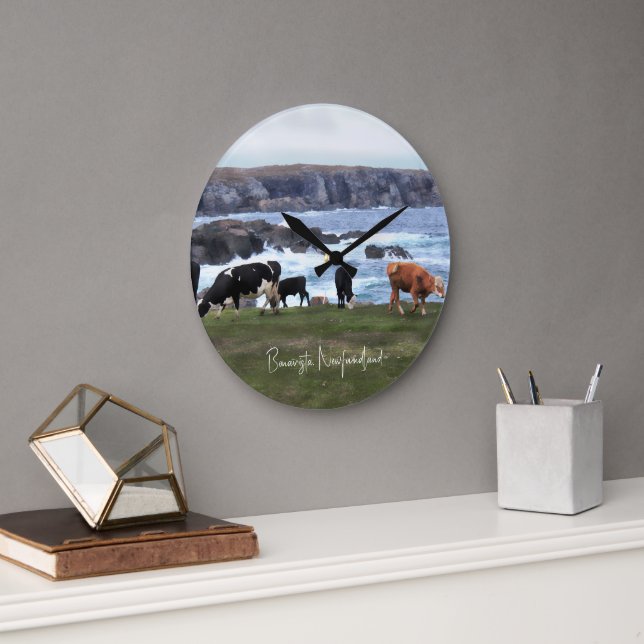 Bonavista Newfoundland Cattle  Watc Large Clock (Office)