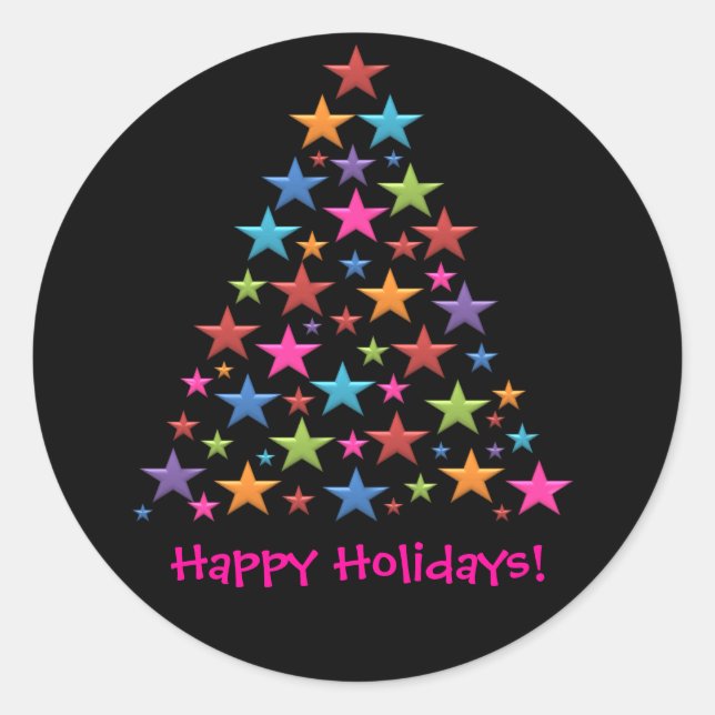 BonBon Rainbow Christmas Tree Colourful Stickers (Front)