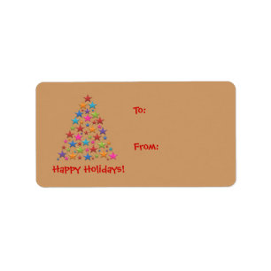 BonBon Rainbow Stars Christmas tree Gift Lable Label