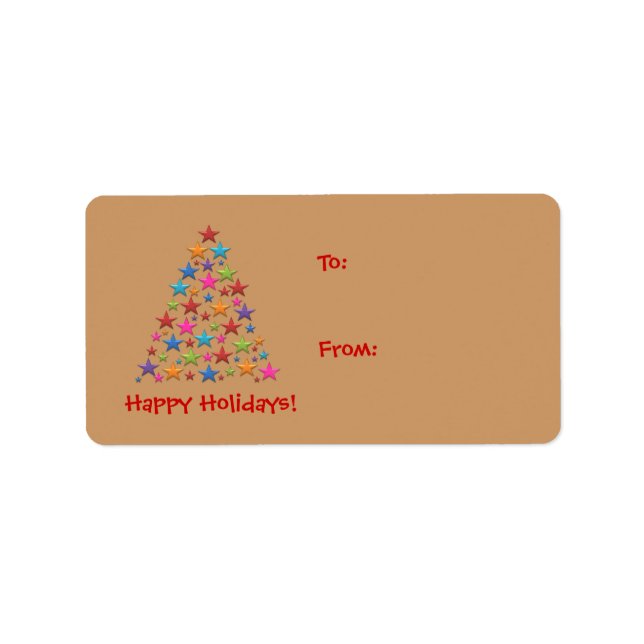 BonBon Rainbow Stars Christmas tree Gift Lable Label (Front)