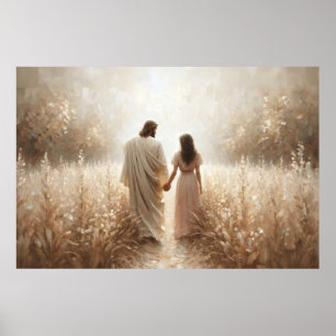 Bond of Faith, Digital Christian Art, Jesus and Wo Poster