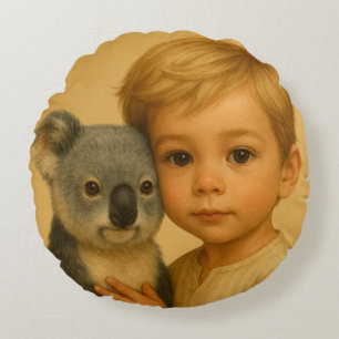 Bond of the Wild and Innocent (Koala) Round Cushion