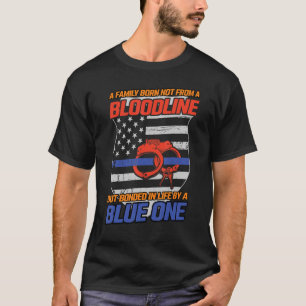 Bonded By A Blue Line  Cool Law Enforcement Police T-Shirt