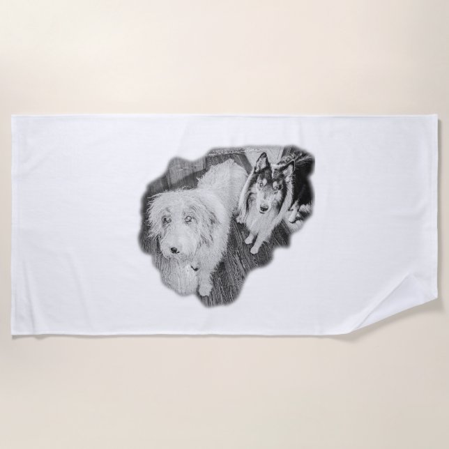 Bonded in Black & White Beach Towel (Front)
