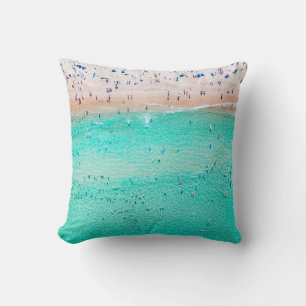 Bondi Beach aerial view on a perfect summer day wi Cushion