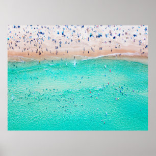 Bondi Beach aerial view on a perfect summer day wi Poster