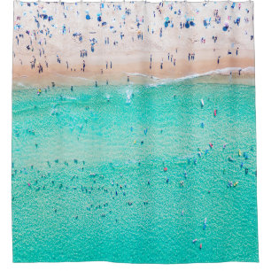 Bondi Beach aerial view on a perfect summer day wi Shower Curtain
