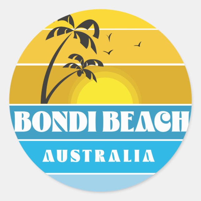 Bondi Beach Australia Classic Round Sticker (Front)